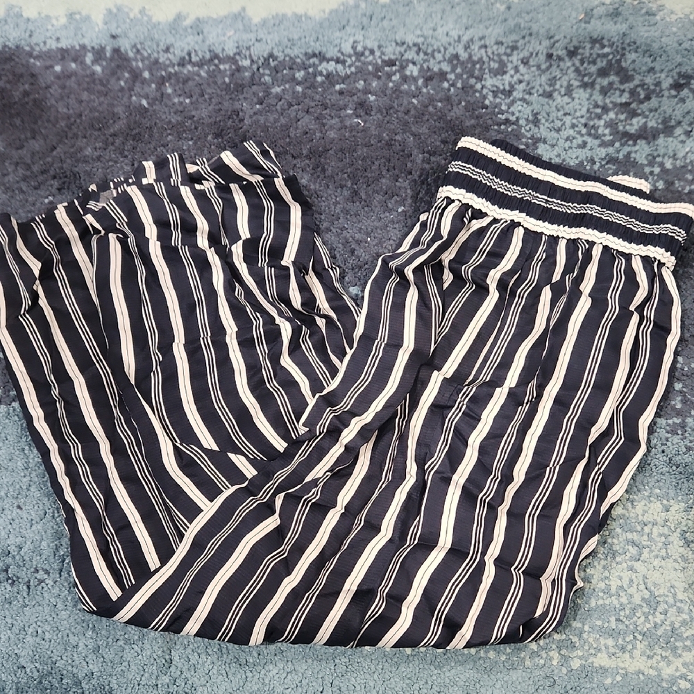 Everlane Striped Navy and White Pants L
